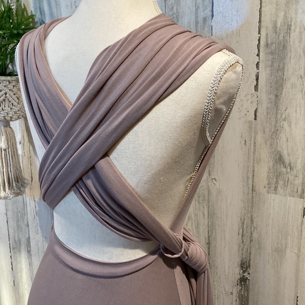 Lulu's Convertible Tricks of the Trade Taupe Maxi Dress - Picture 7 of 11